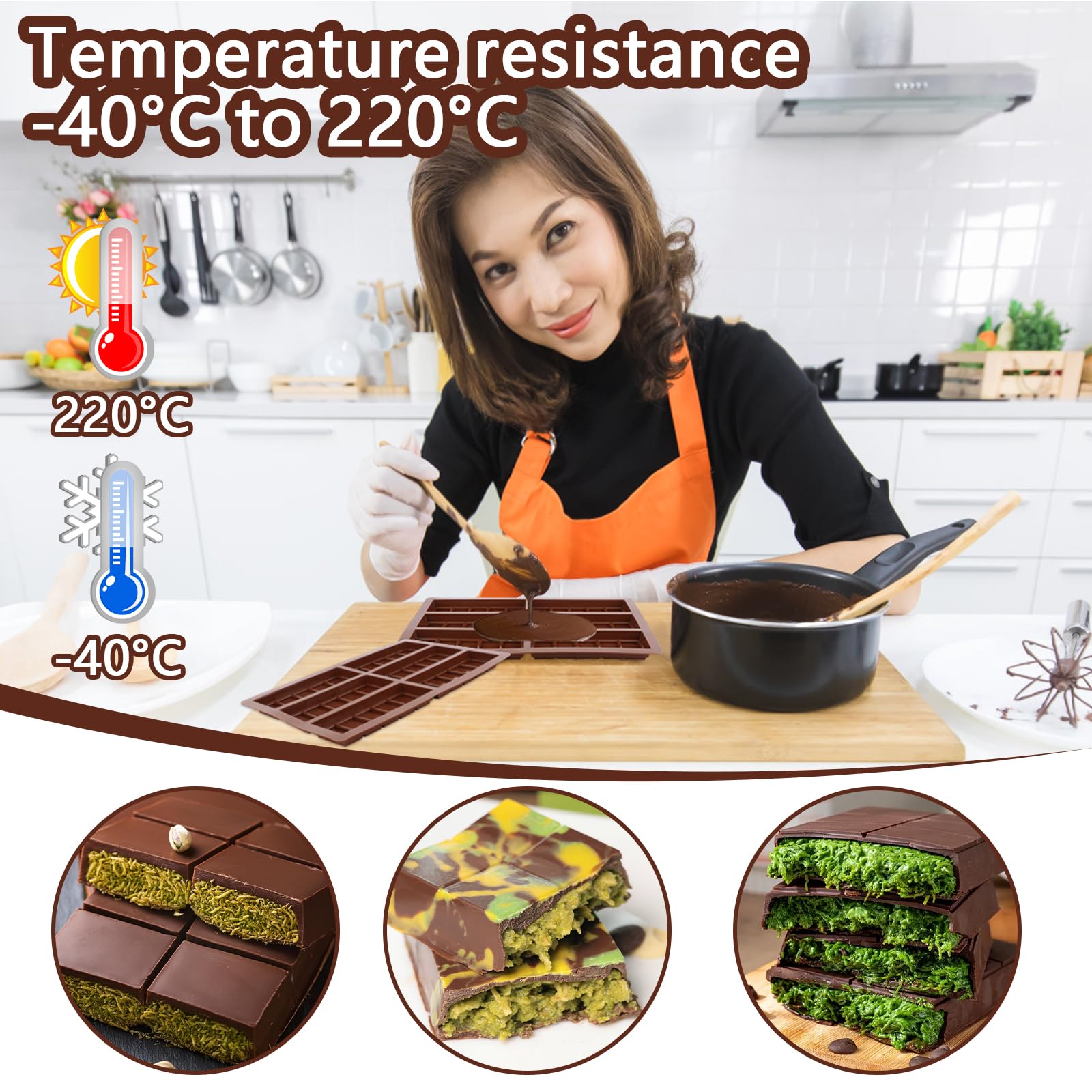FUGZAUD Moldes De Chocolate De San Valentín Paquete De 4 Moldes De Silicona Con Forma De Corazon De 15 Cavidades Moldes Antiadherentes Para Hacer