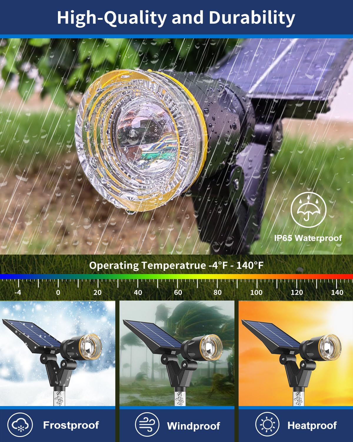 Faretti solari per esterni, impermeabili, IP65, 180 lumen, 5000 K, bianco freddo, luci per esterni, circuito intelligente per illuminazione notturna, luci solari per esterni, per cortile, casa