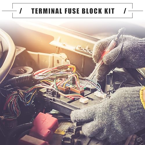 Miniatura 2 de Motoforti Kit de bloque de fusibles de terminal MRBF 30A, doble voltaje máximo 58 V para automóvil, barco marino, RV, plástico, negro, 1 juego