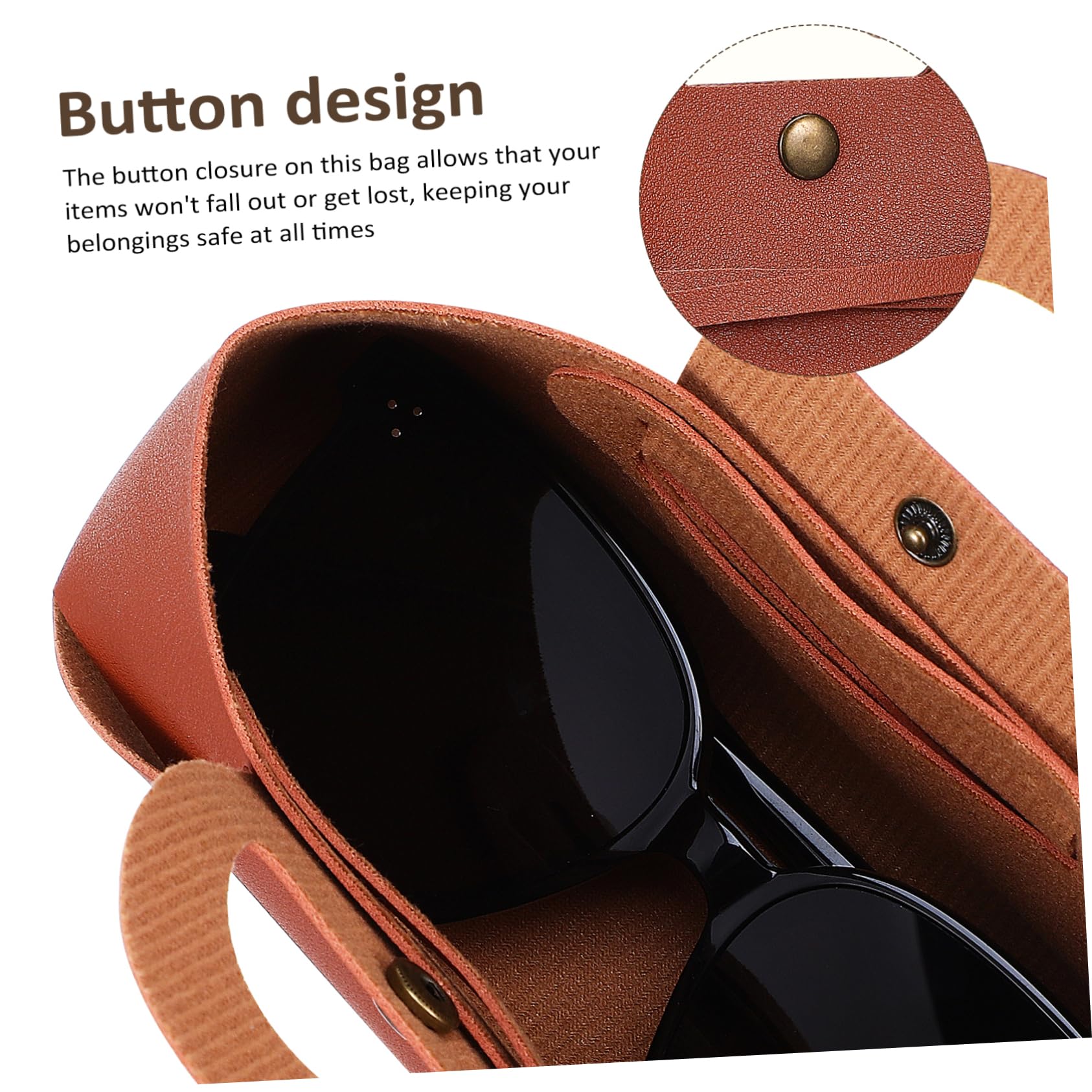 LIFKOME 4pezzi Borsa Occhiali Pu Con Manico Di Custodiper Sole e Accessori Compatta Per Viaggi e Uso Quotidiano Design Pratico e Chiusura Pulsante