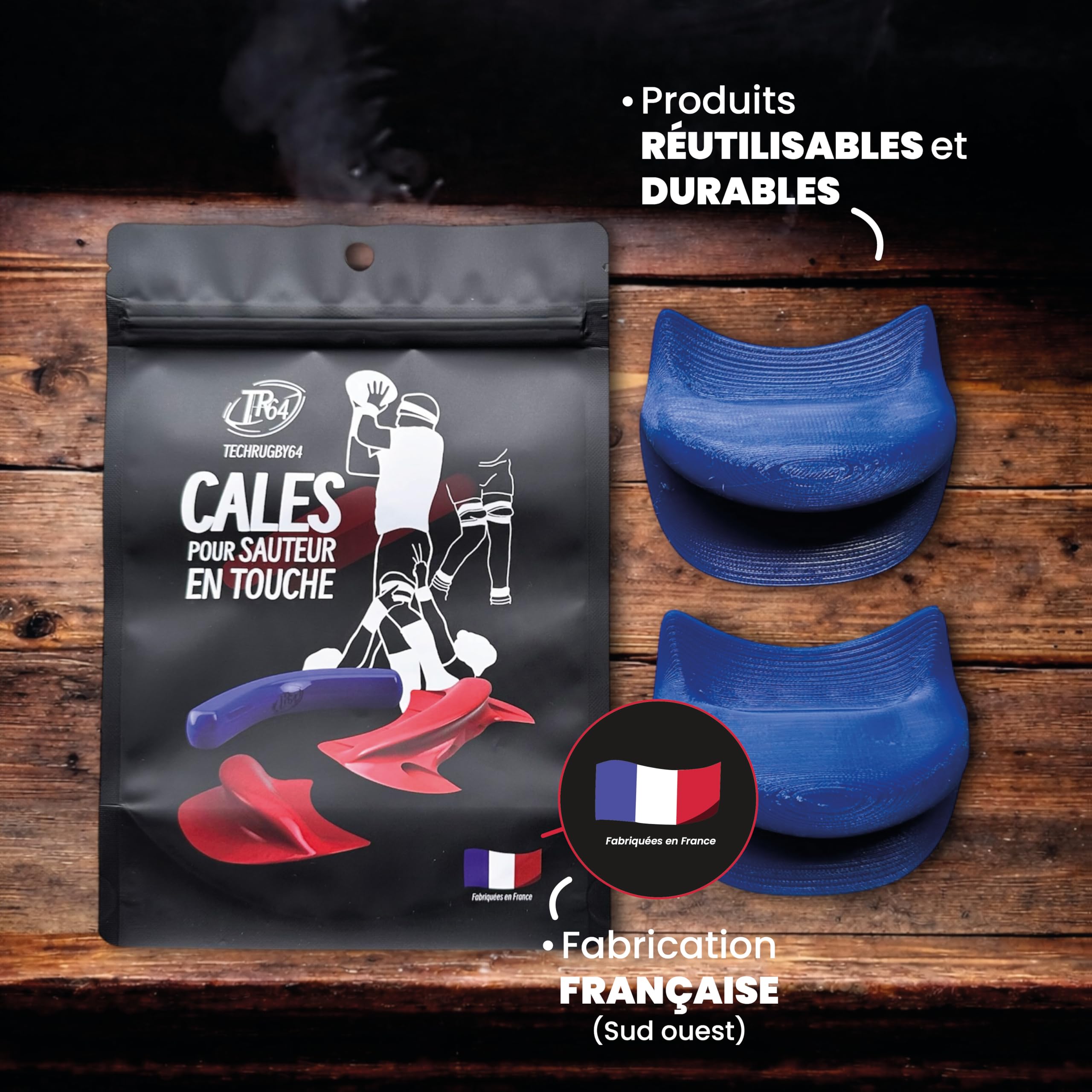 Standard – Cales de Touche Rugby/Rugby Lineout Lifting Blocks – XS, S, M – Support de Lift pour Sauteur – Fabriqué en France