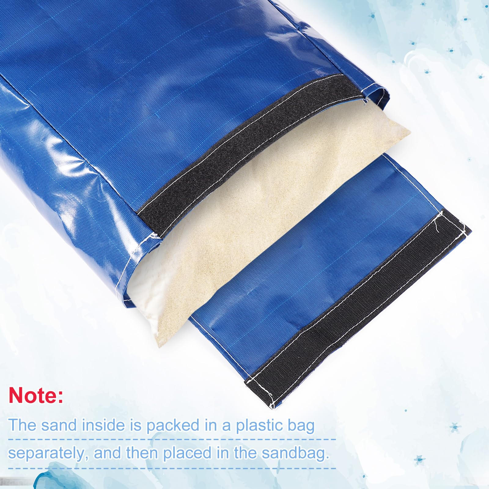 4 pièces Sacs Sable Vinyle, Maison Rebond Gonflable Maison Rebond d'eau Sable Ancre Produit Sécurité Toboggans Aquatiques Auvents Et Tentes (Bleu)
