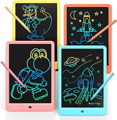 Miniatura 1 de Tableta de escritura LCD, paquete de 4 tabletas de dibujo de pantalla colorida de 10 pulgadas para niños, juguetes educativos reutilizables y