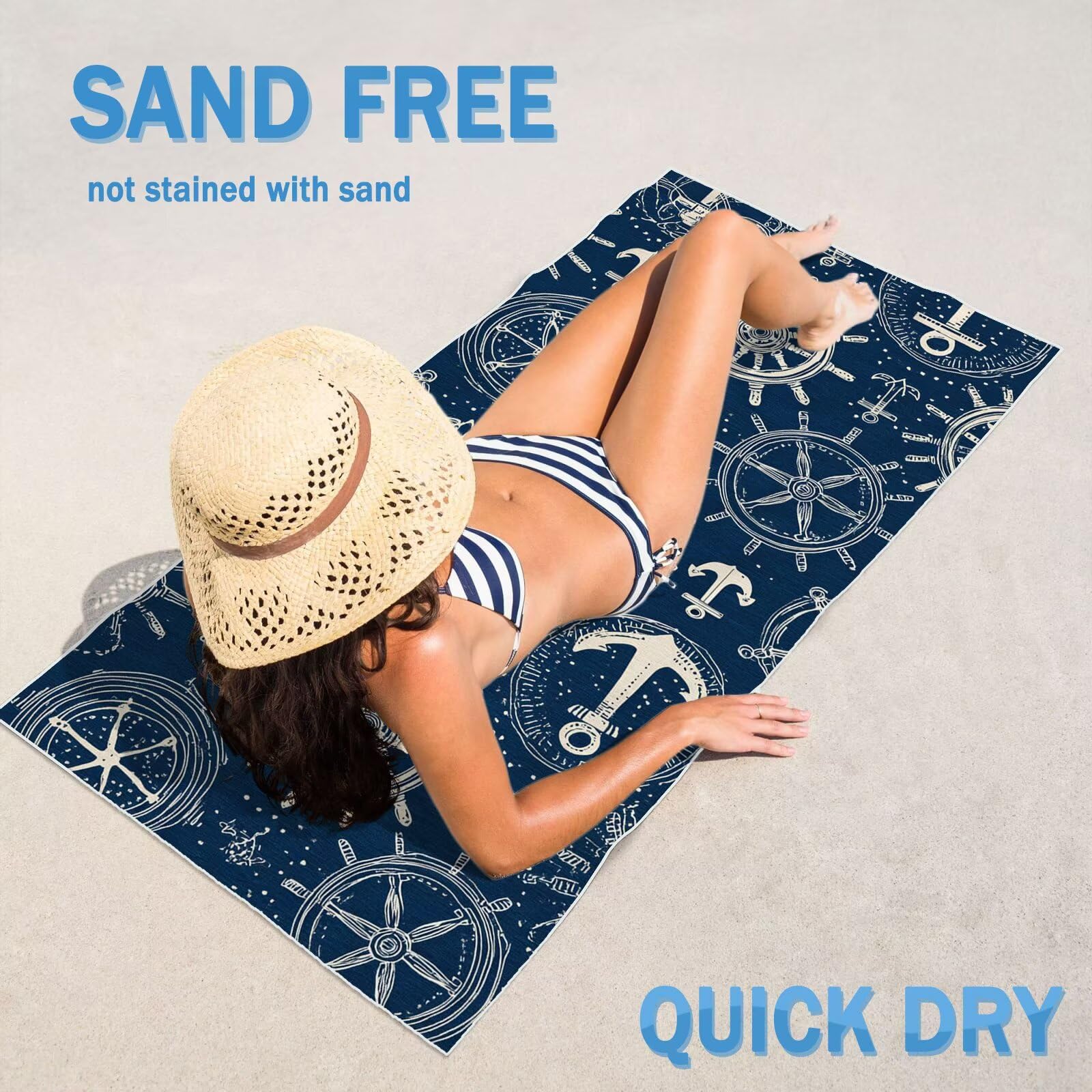 2 szt., bardzo duże 100 x 220 cm, prosty, szybkoschnący ręcznik z mikrofibry, bez piasku i plażowy, lekki podróżny, kompaktowy ręcznik kempingowy z torbą do przechowywania, chłonny, dla kobiet