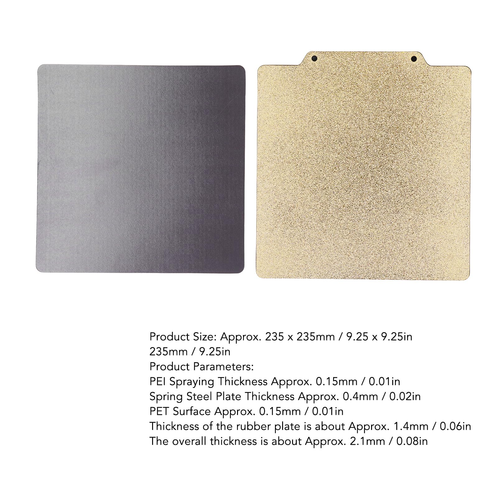 ANKROYU 220x220 mm 3D Double Print Bed, Carbon Fiber Style PET Textured PEI Spring Steel Sheet, Spring Steel Build Plate for 3D Printer