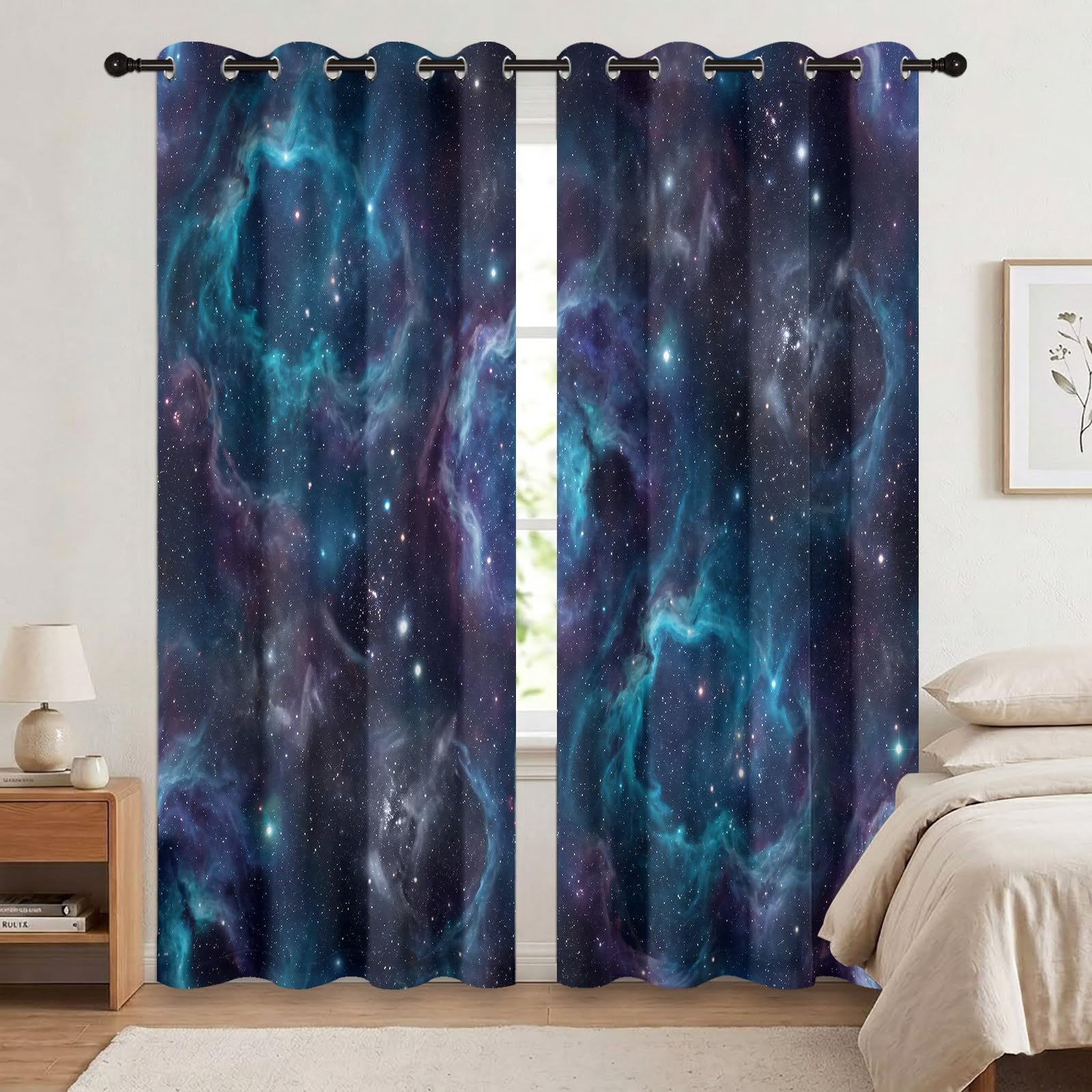 Verdunklungsvorhänge 2er H260 x B140 cm, Dunkelblau Blickdicht Gardinen