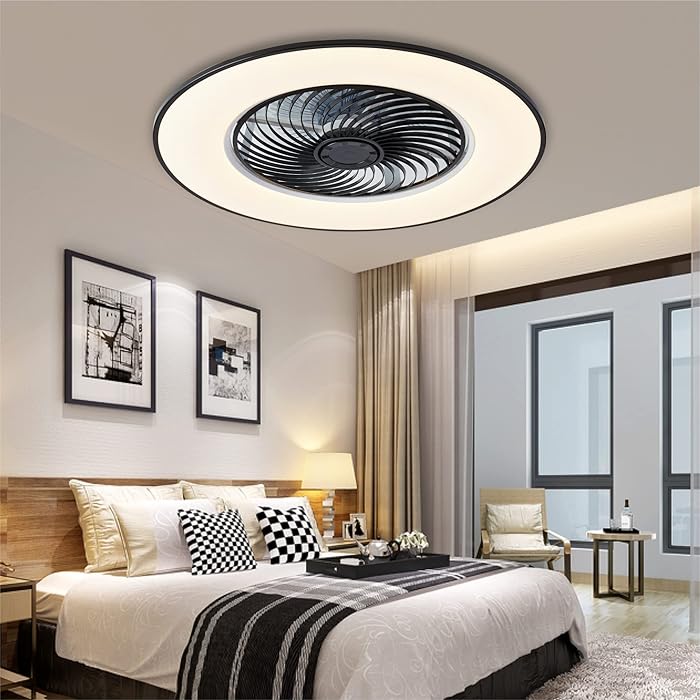 Buy Ceiling Fan with Light CHANFOK Modern Bladeless Ceiling Fan with