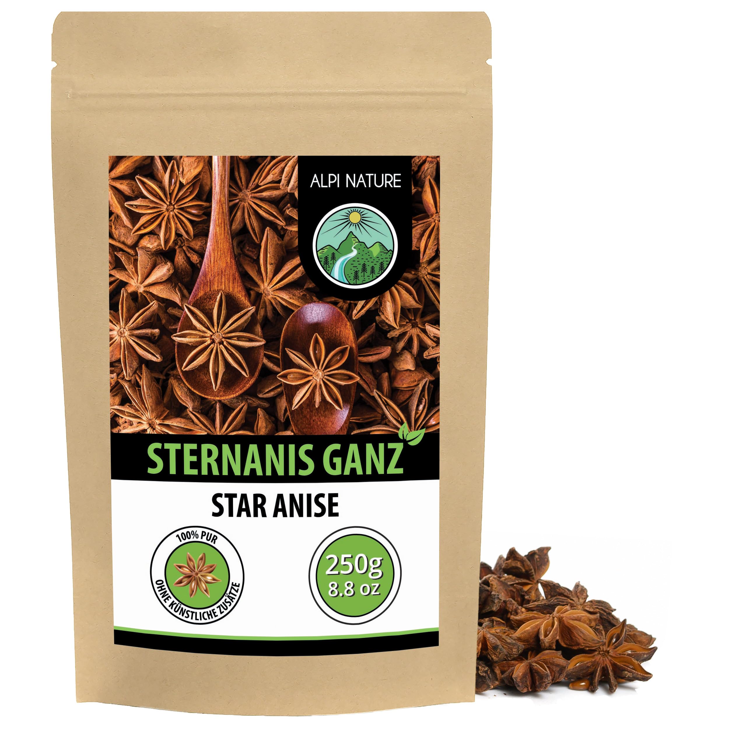 Alpi Nature Sternanis ganz 250g, Sternanis Kapseln ganz zum Kochen und Glühwein