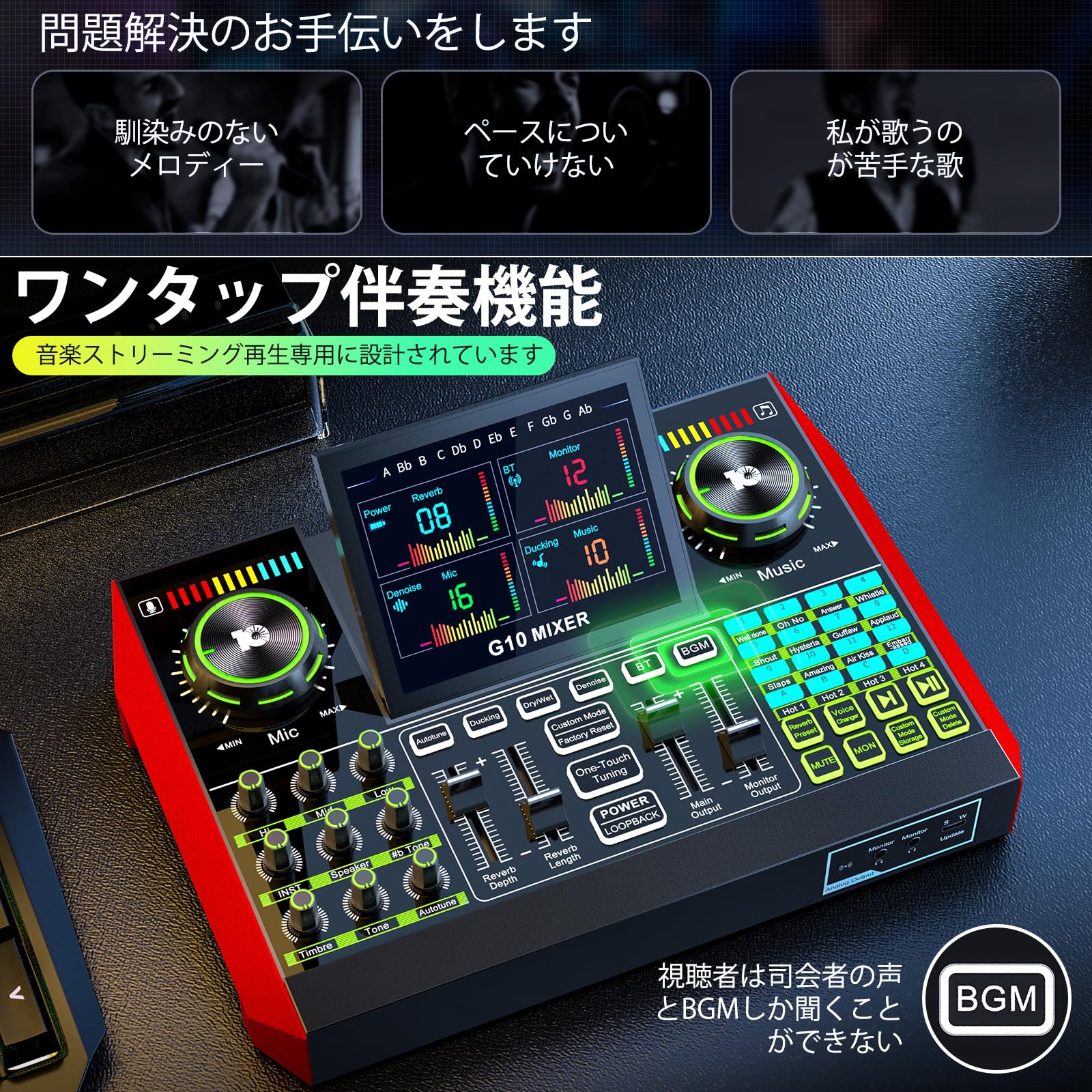 Amazon.co.jp: Yinkaer マルチユースサウンドカードオーディオミキサー