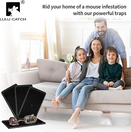 Miniatura 7 de LULUCATCH Trampas para ratones, paquete de 4, trampas de pegamento más grandes y pesadas para ratones, ratas y serpientes, trampas adhesivas no