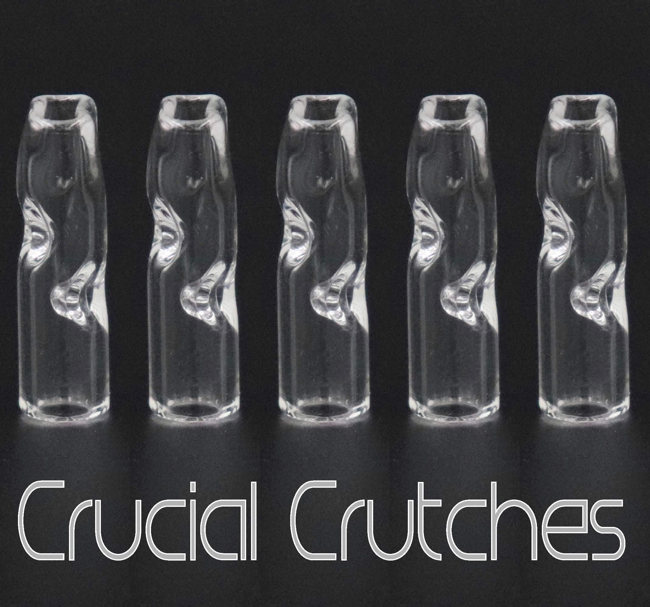 Crucial Crutches, This Size Fits INSIDE All Papers, (8x30mm) Flat Mouth, Glass Filter Tip's, American Made/Glass (5)