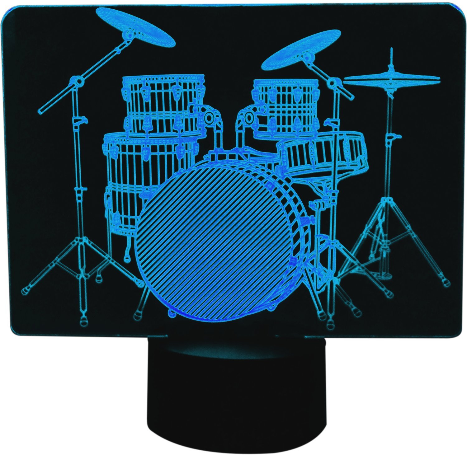 Drum Set - 3D LED LAMP Optical Illusion Light with 7 Color Changing Lighting Effects