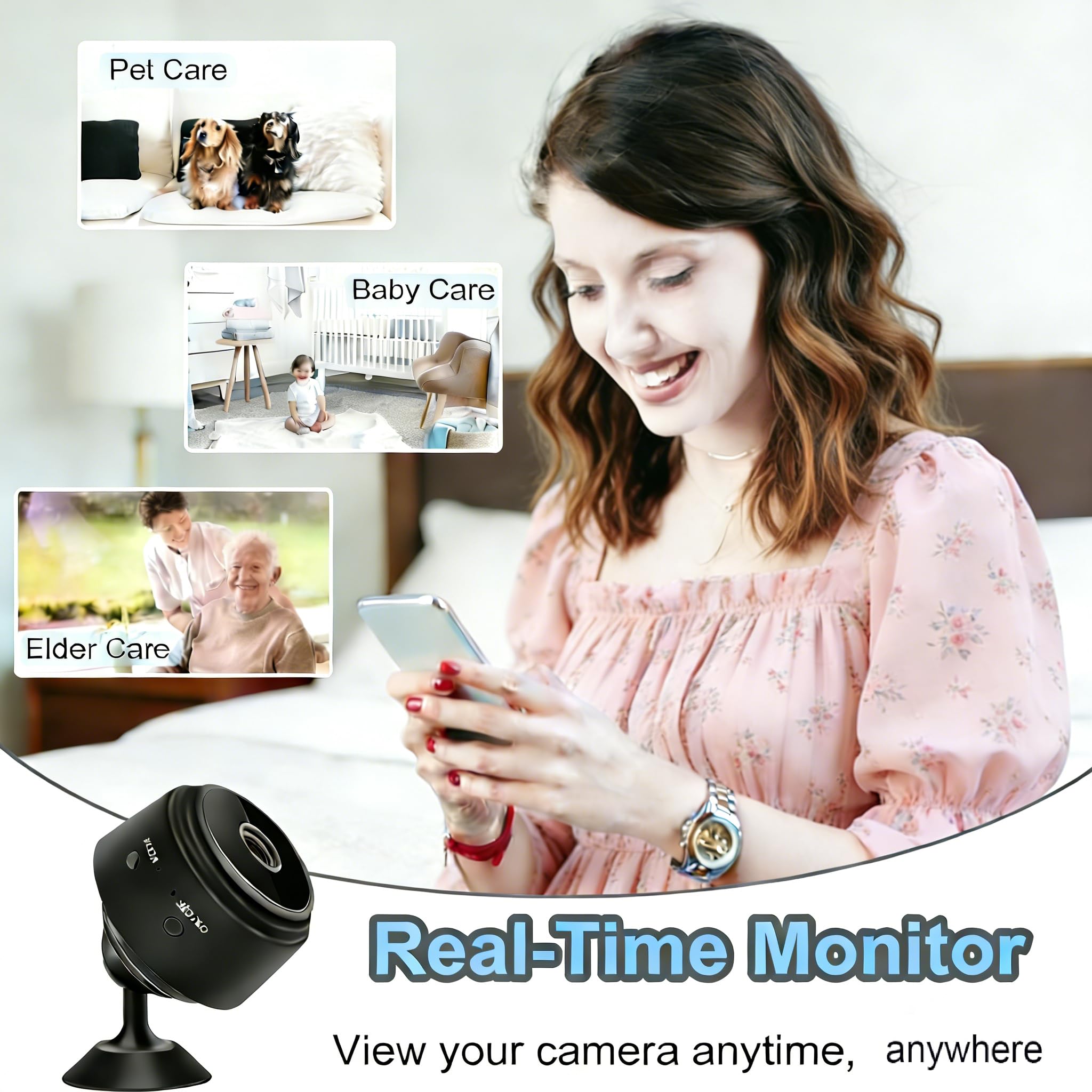 2 PCS Hidden Spy Camera for Home Use, Mini Security WiFi Camera, HD 1080P Outdoor/Indoor Night Vision Cam for Baby, Pets, Compatible with Smartphone, Tablets T/K2F (2 PCS Mini) — view 5