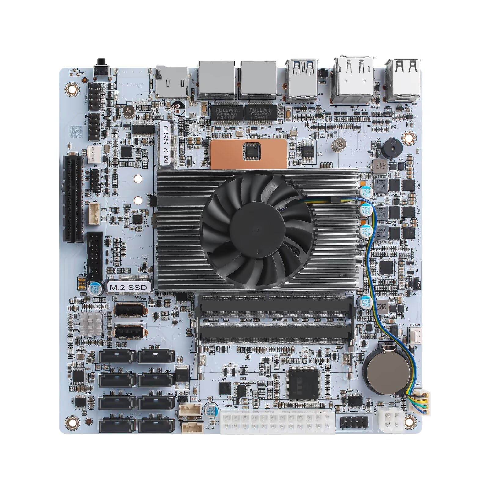 NAS Motherboard 8 Bay SATA3.0, Core i5 8256U Mini ITX Motherboard 2xM.2 NVMe PCIe3.0 x2, 2 i226V 2.5GbE LAN Computer Board 4K HD DP NAS Board, PCI-E x4, Barebone (No RAM/SSD/OS)