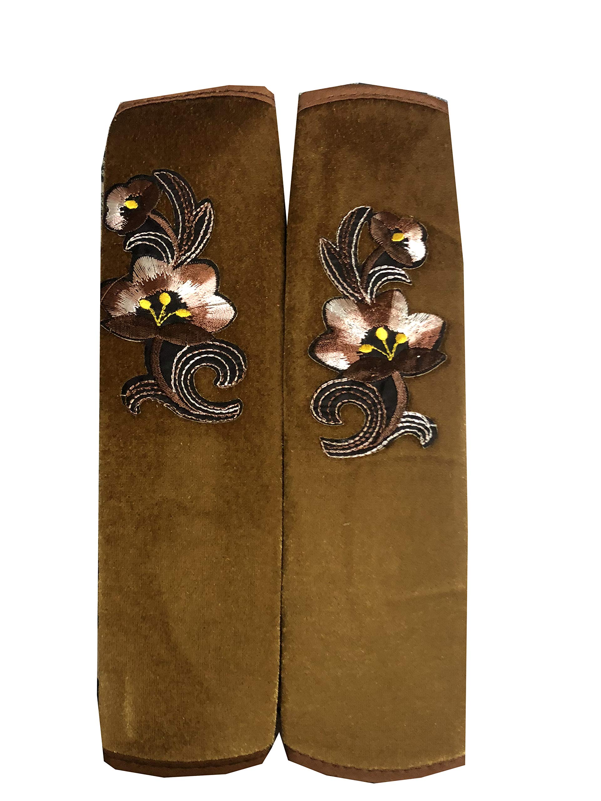 LaVichitra Multi-Purpose Handle Cover for Car/Refrigerator/Oven Kitchen Decor, Velvet (1 Pair Brown)