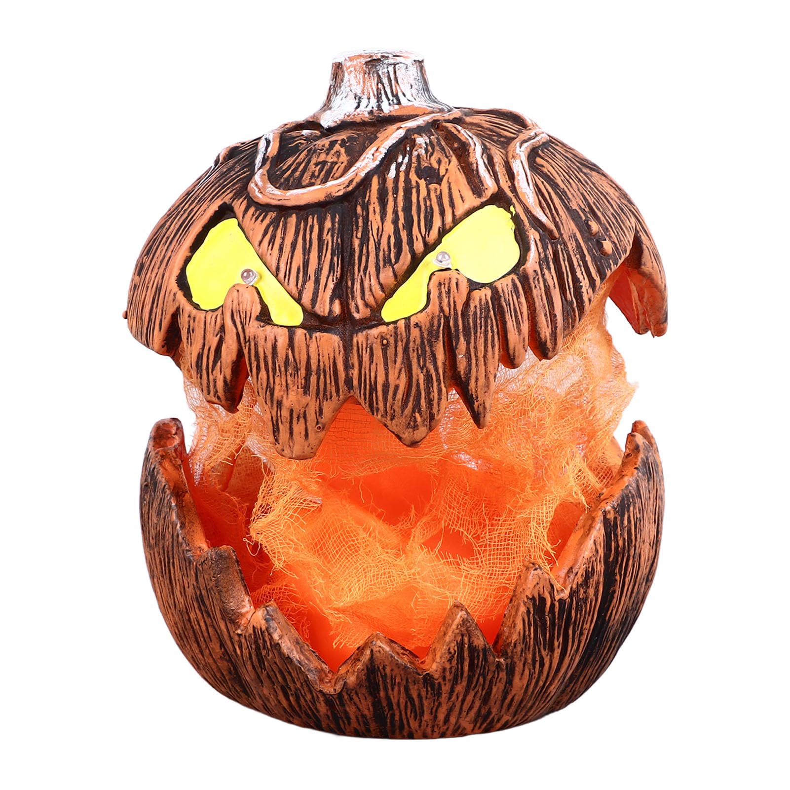 Calabaza Parlante de Halloween, Ojos LED de 20 Cm, Iluminación de Elevación con Pilas, Decoración de Calabaza, Calabaza Activada por Voz para Mesa de Césped Interior, Casa