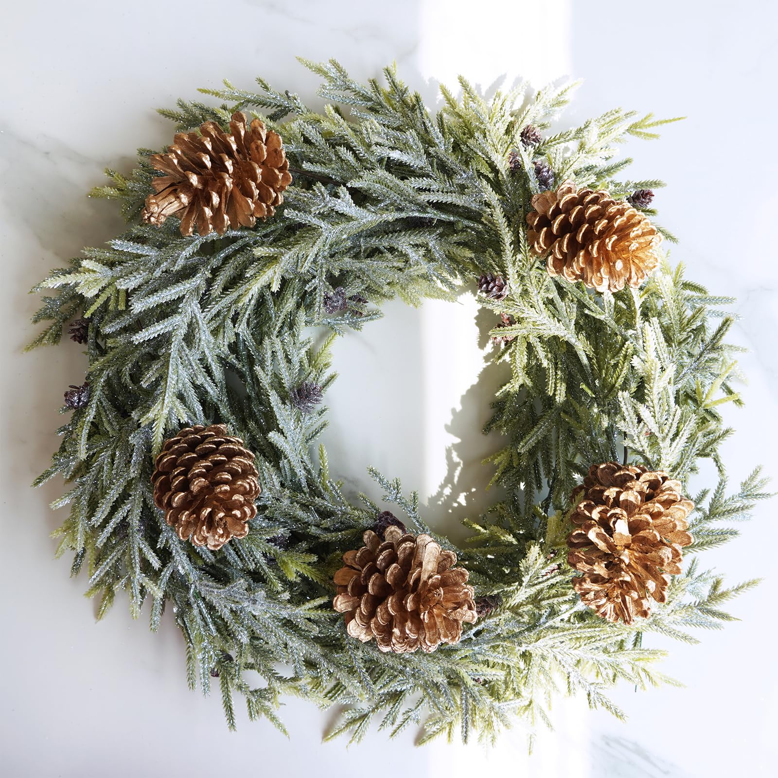 Winlyn 12 Pcs Gold Pine Cone Picks - 8.5" Tall Decorative Stems For Christmas Tree, Wreaths, Floral Arrangements