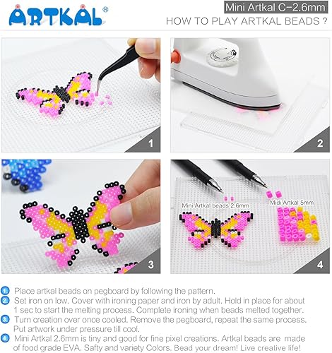 Miniatura 10 de Cuentas de hierro, 1000 cuentas fusibles de 0.197 in, 91 colores, paquete de 91