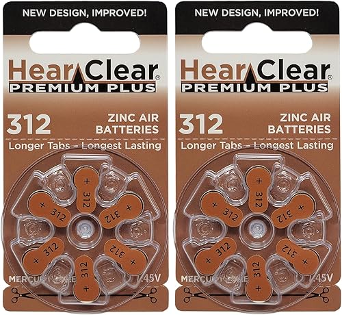 Miniatura 18 de HearClear Pilas para audífonos 312, PR41, etiqueta marrón (120 pilas)
