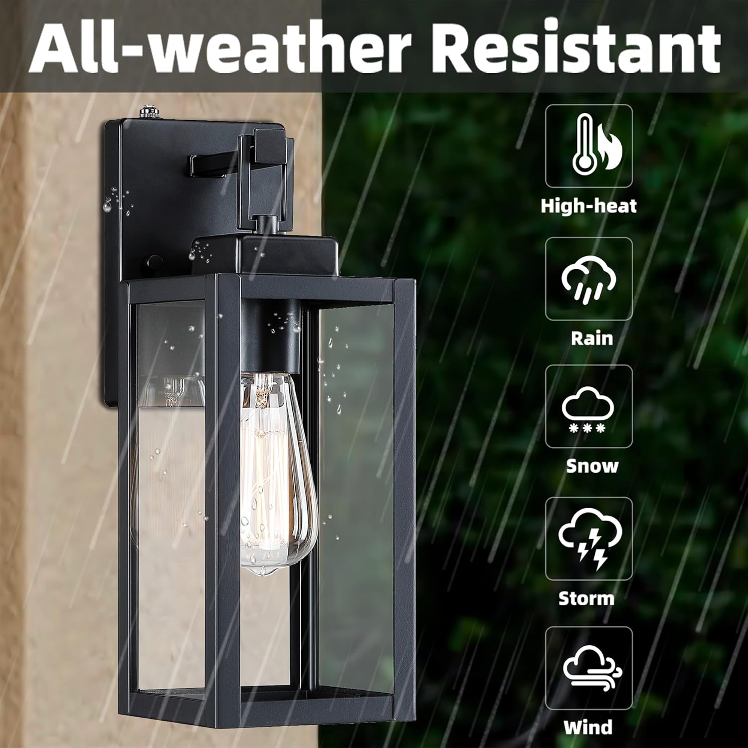 2 Pack 12 Inch Outdoor Wall Lights Dusk to Dawn,Exterior Sconce Lights with Sensor Photocell Black Wall Lantern for Porch Patio Garage Dusk to Dawn Outdoor Lighting Set of 2