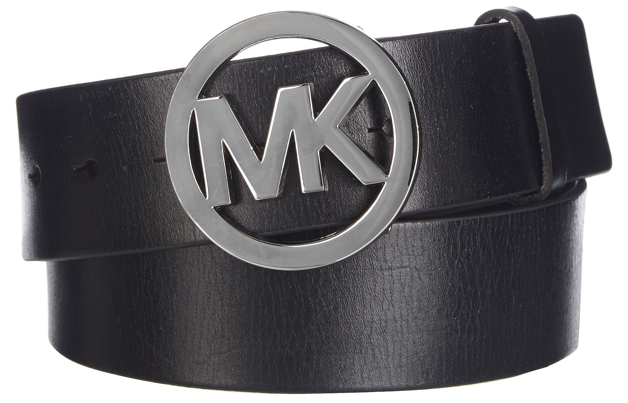 Michael Kors Black Genuine Leather Belt Mk Circle Logo  display picture 2