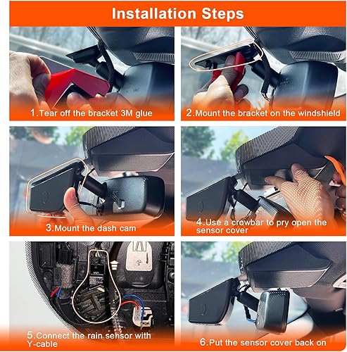 Miniatura 5 de Mangoal Cámara de tablero 4K personalizada para Ford Explorer U625 2020-2023, aspecto OEM integrado, video UHD 2160P, WiFi integrado, sensor G,