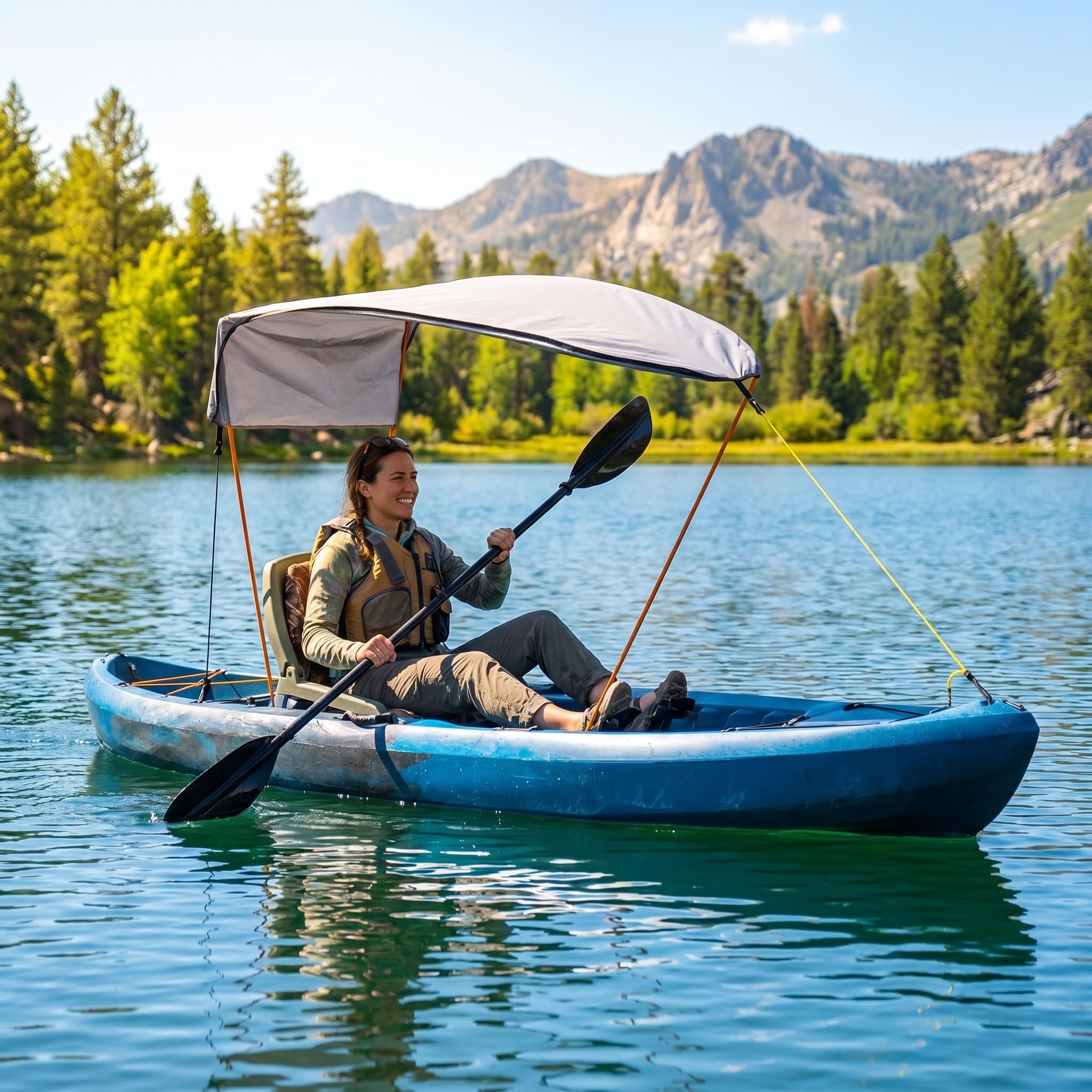 Tendalino Parasole per Kayak, Tettoia Parasole per Canotti, copertura superiore per singola persona, in tessuto Oxford compatto, per sport acquatici all'aperto, accessori KAYAK per San