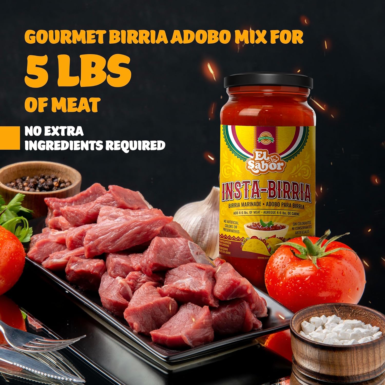 Instabirria Birria Adobo Sauce – Authentic Mexican Flavor in Every Jar – Gourmet Birria Mix in 16oz Glass Bottles for Tacos, Stew & Quesabirrias – Each Bottle Makes 6 lbs of Meat (6 Pack)