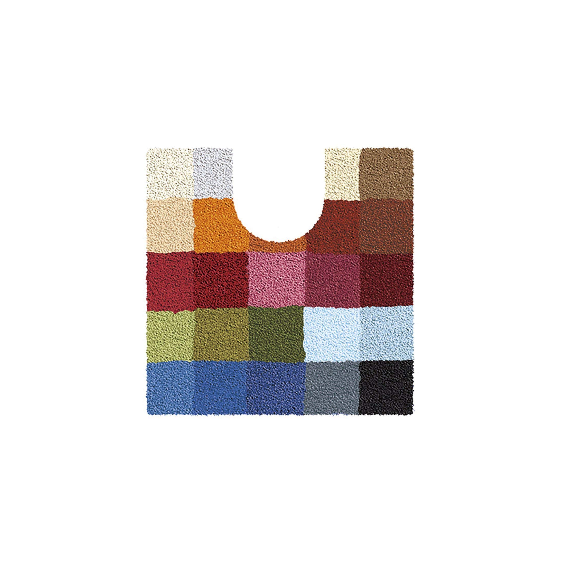 Kleine Wolke Tappetino Da Bagno Cubetto - Morbido In Poliacrilico, Quadrotte Colorate, 90x90 Cm, Lavabile E Certificato Öko-Tex