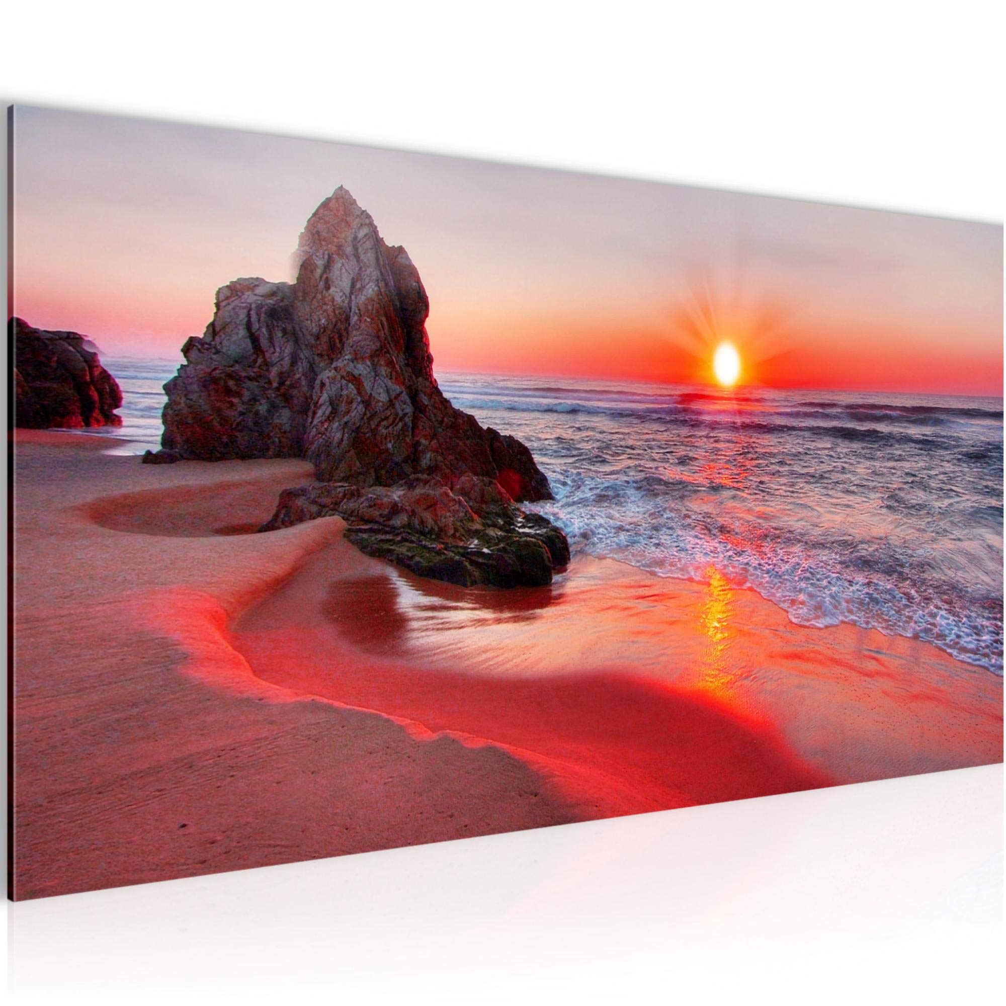 Tableau moderne coucher du soleil rouge en toile non tissée salon 60x90cm
