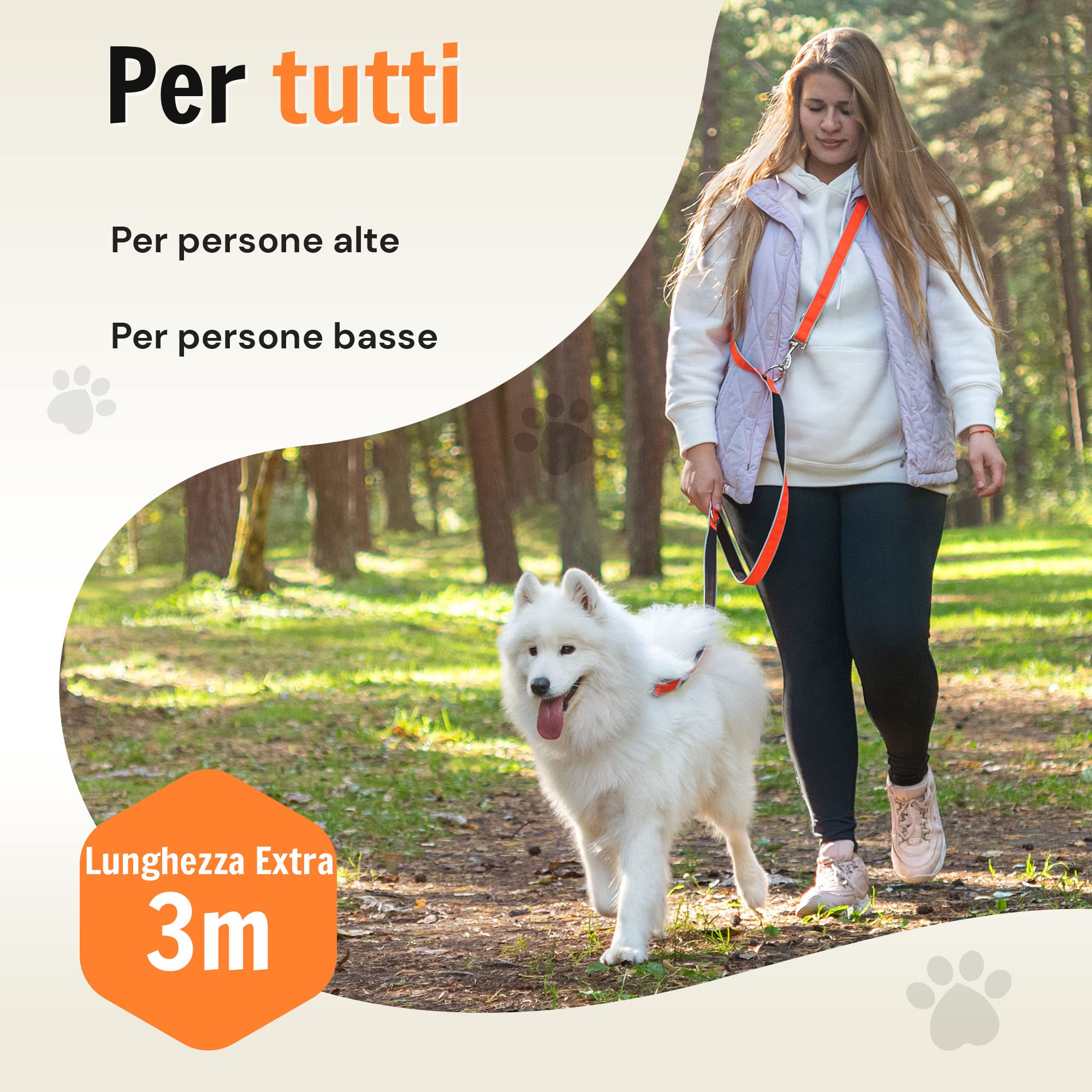 Hundefreund Guinzaglio multifunzione (6 in 1), regolabile, 3 m, da appendere, riflettente, con 3 anelli per cani di medie e grandi dimensioni, guinzaglio doppio per spalle e guinzaglio sportivo