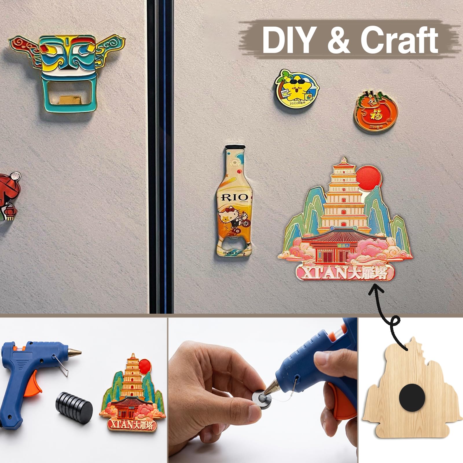 Ceramic Magnets for Crafts on Refrigerator(Round 0.7x0.12-45 PCS) — Amazon image 5