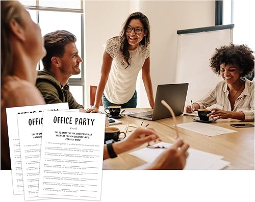 Miniatura 5 de Qoqxjodd Paquete de 30 juegos minimalistas de fiesta de oficina, juego de fiesta de trabajo, juego de reunión de equipo, actividades de oficina,