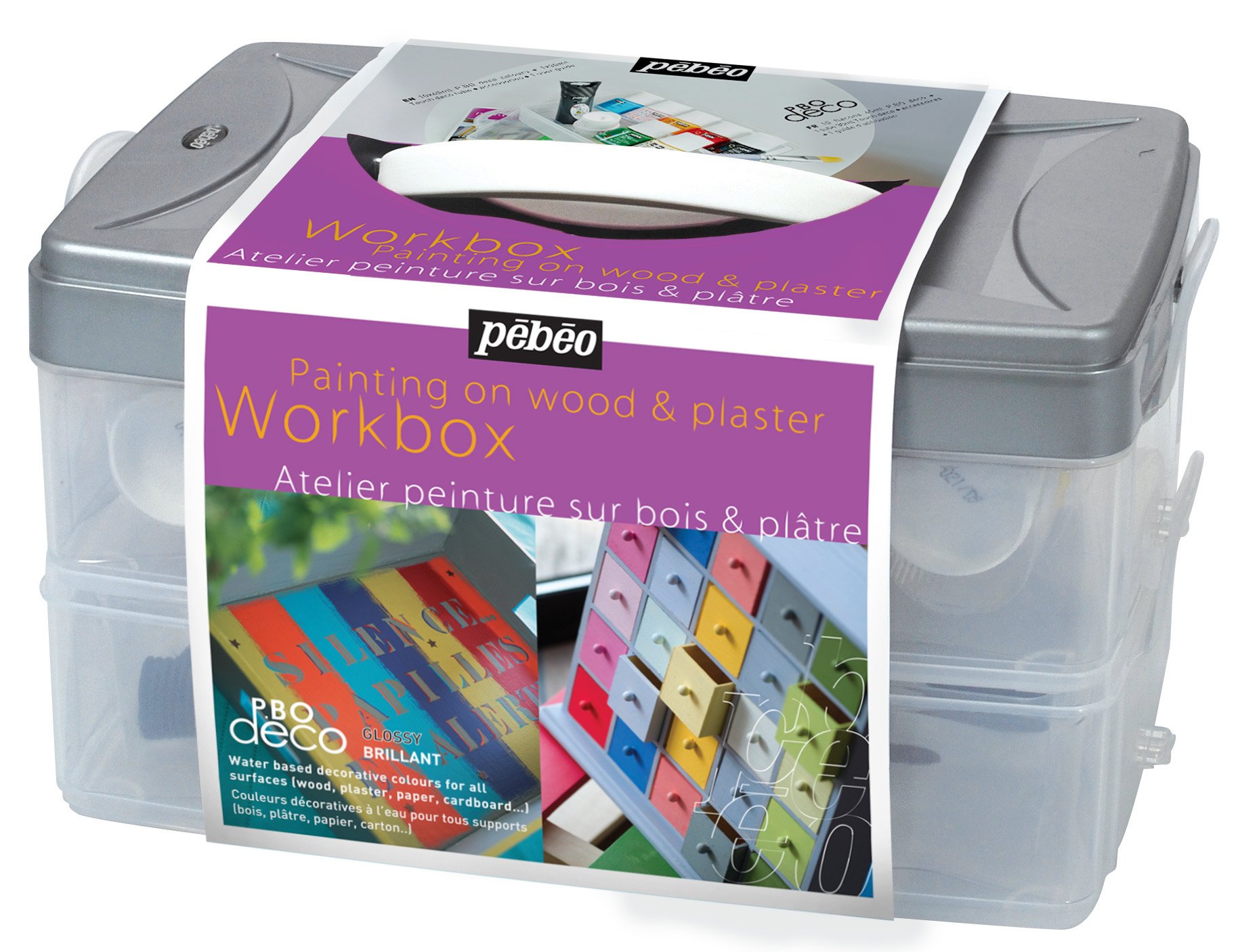 Boîte de couleurs décoratives à l'eau Pebeo assorties pour loisirs créatifs