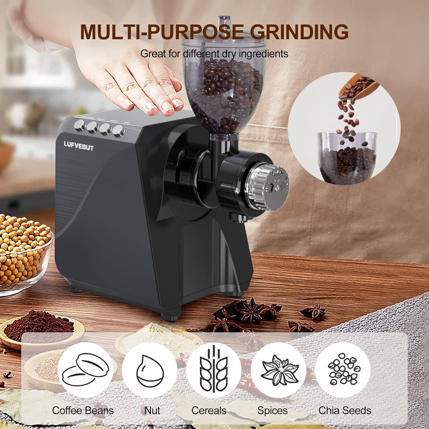 Slow Juicer & Burr Coffee Grinder 2In1, Celery Carrot Cold Press