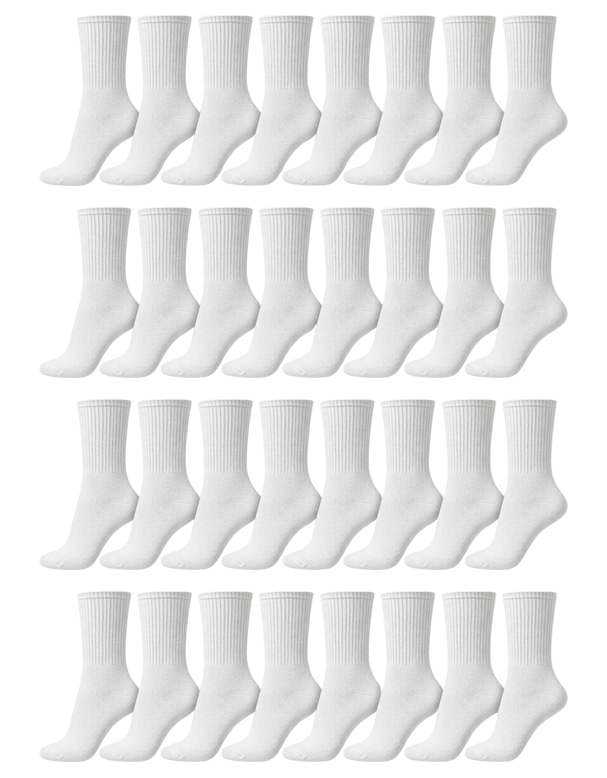 Winterlace 24 Cotton Crew Socks Calcetines para mujer y hombre, diseño de proyecto artístico, paquete económico básico Hombre (Pack de 24)