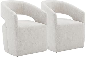 Upholstered Dining Chairs with Casters No Assembly