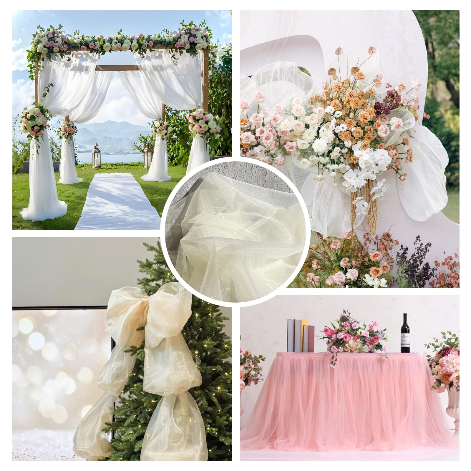 150 cm × 2,5 M Organza Stoff Glanz Organza Meterware Organza Spitzenstoff Organza Stoff Nähen Magisch Transparenter Tüll für Hochzeit Tischdecken Kleid BüHnenshow Geschenkband Schleife DIY
