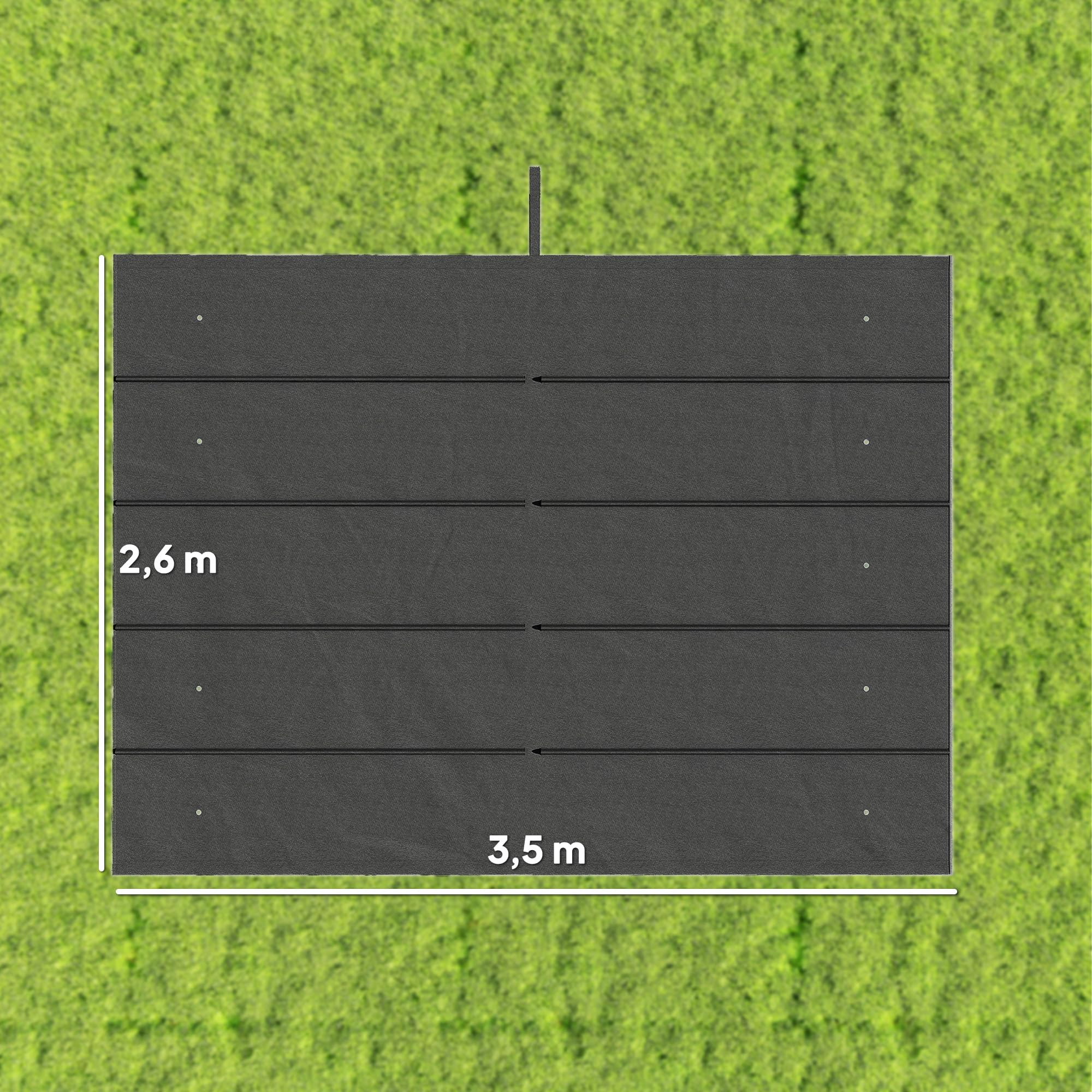 Outsunny Techo de Pérgola 3,5x2,6 m, Techo de Repuesto Retráctil para Marco de Pérgola de 4x3 m, UV30+, Toldo de Tela Solo para Cenador Jardín con 10 Orificios de Drenaje, Gris Oscuro