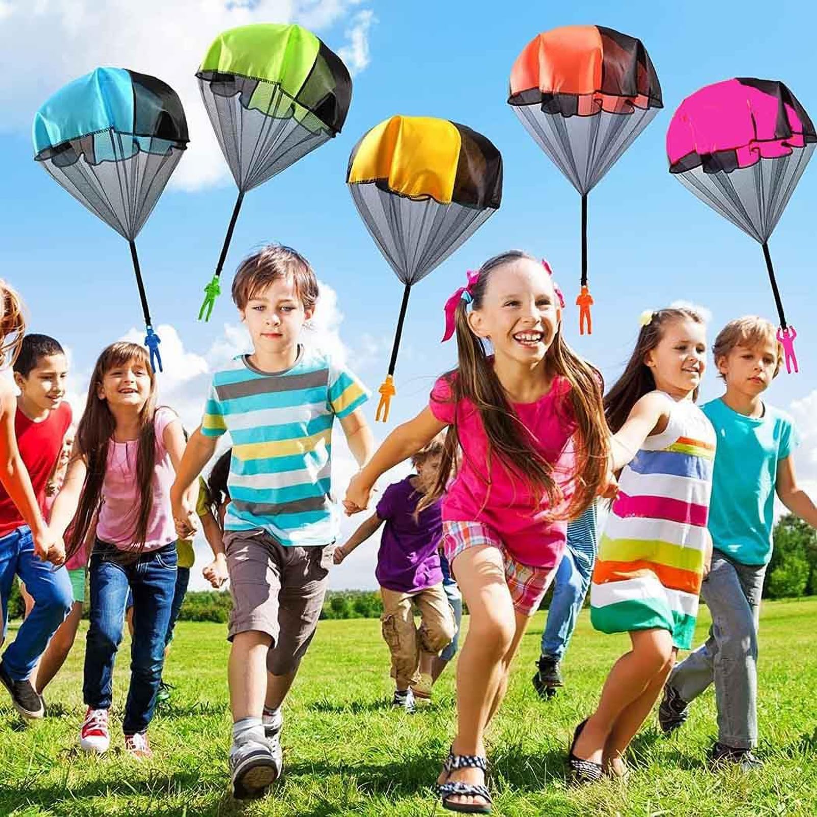 Lot de 10 Jouets de Parachute Multi Couleur pour Enfants - Mini Jouet de Loisirs Jeté à La Main pour Garçons Et Filles