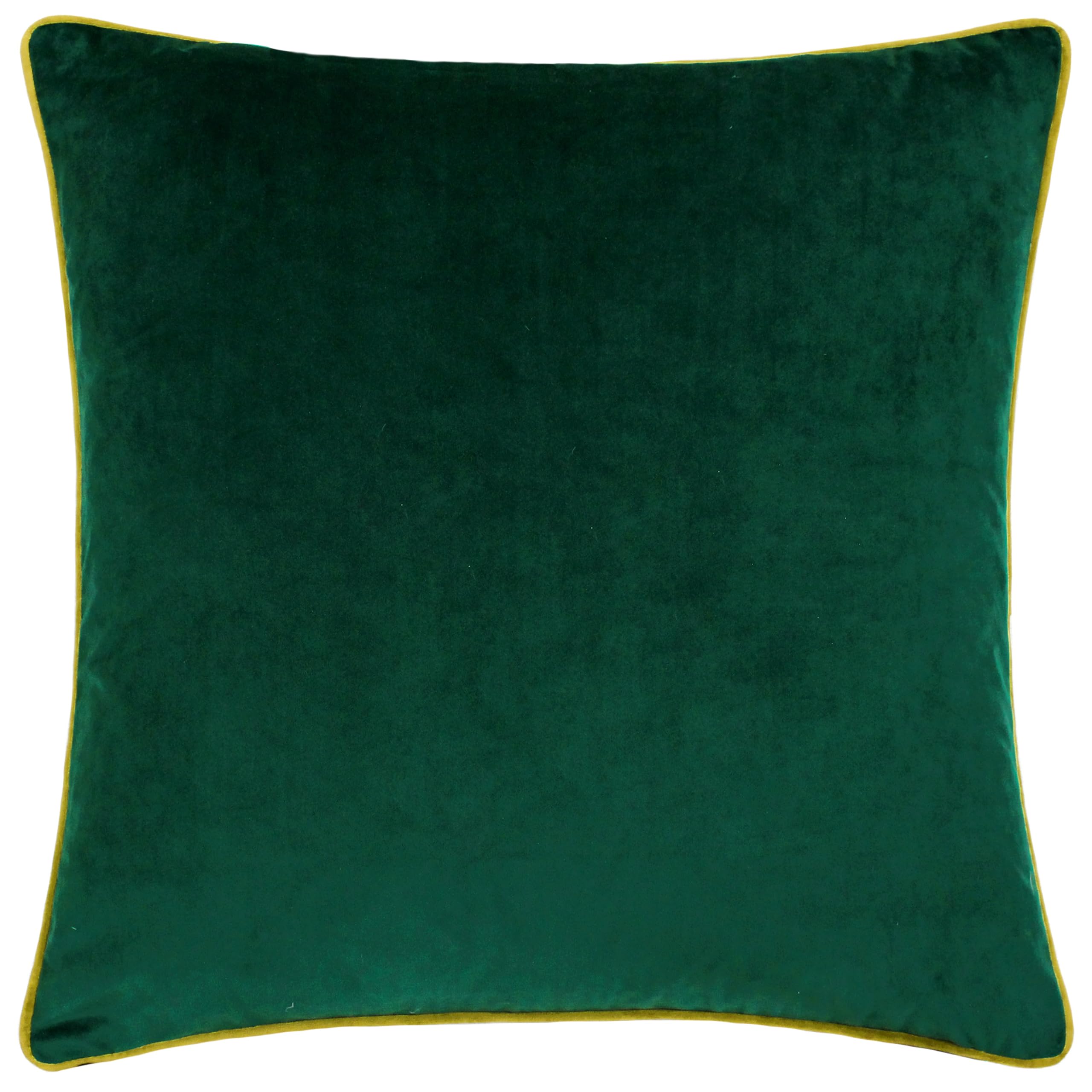 furn. Meridian Velvet Cushion Cover with Feather Rich Filled Inner Pad – Luxury Piped Design (Emerald/Moss, 55 x 55 cm)