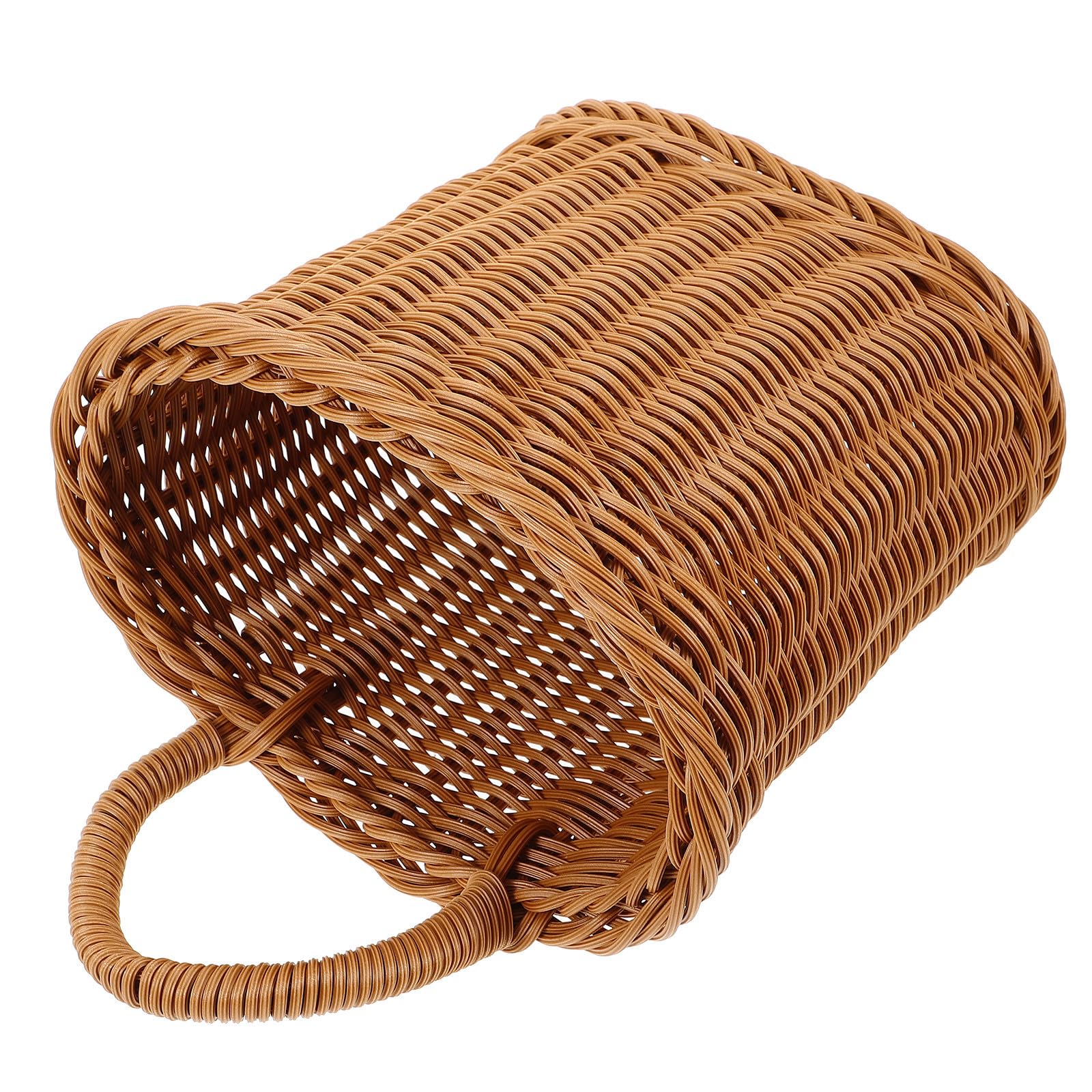 Cesta para almacenamiento de plástico tejida multiusos y reutilizable con asa