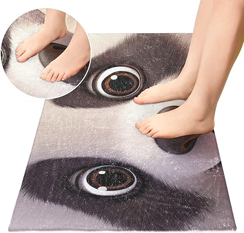 Miniatura 4 de Joisal Lindas alfombras de baño absorbentes con cara de panda, cómoda y antideslizante, alfombra suave y duradera, 39 x 20 pulgadas