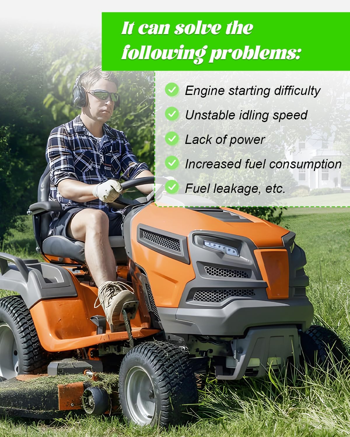 YTH22V46 Carburetor Tune-Up Kits Fit for 46" Husqvarna 960430257 960450045 Tractor Manual Choke