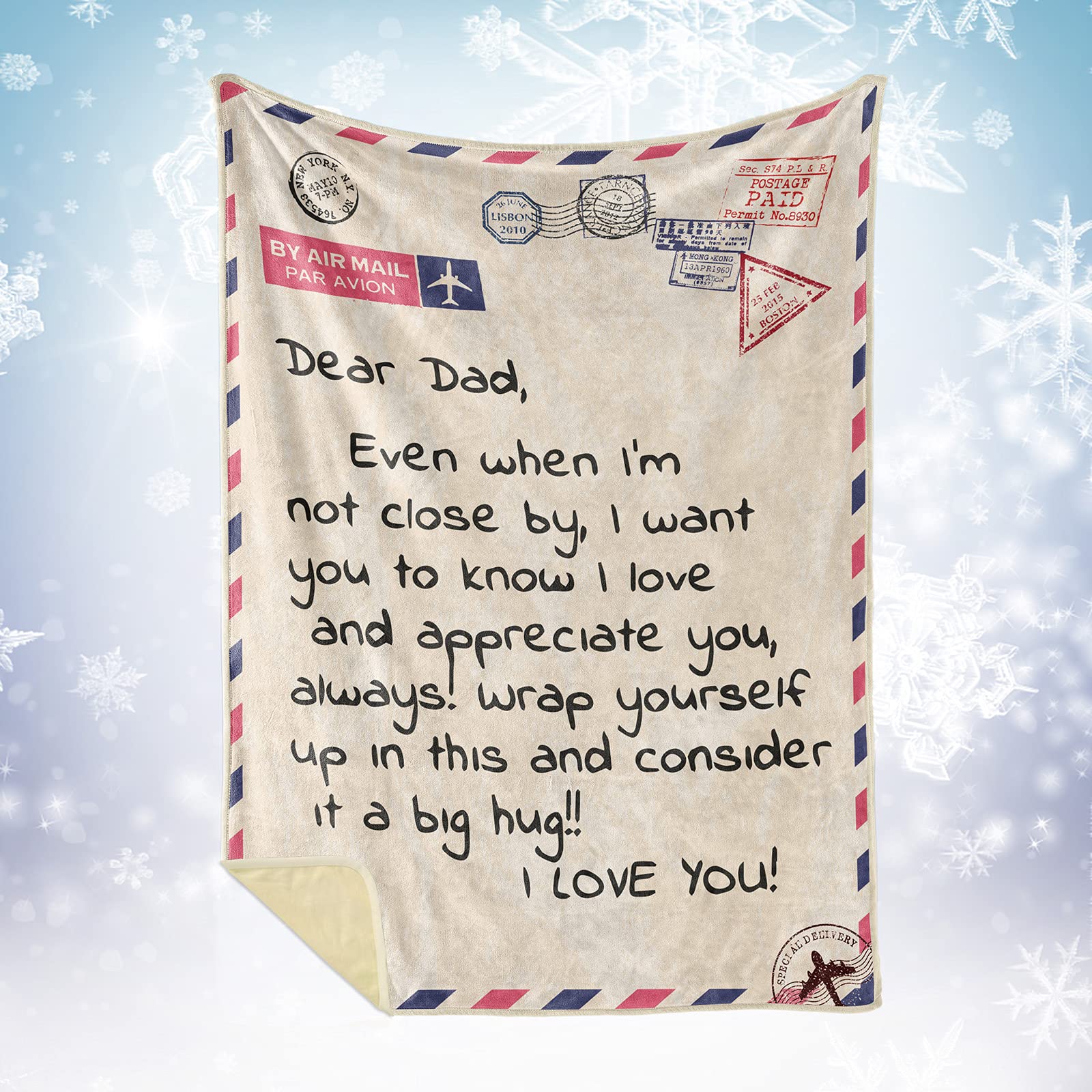 Throw Blanket for Dad from Daughter or Son Double Sided Soft Bed Blankets for Dad 50x60