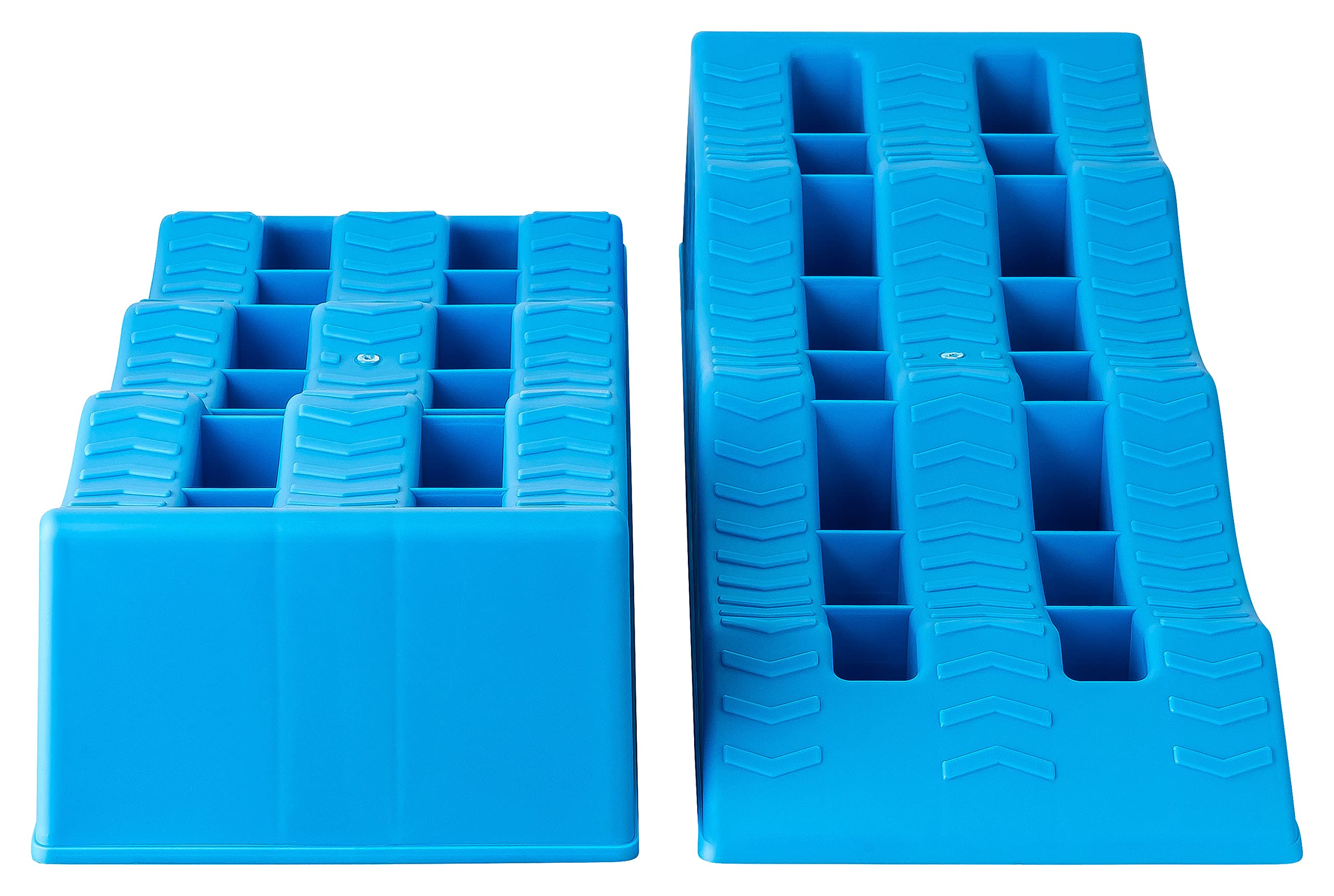 Set di 2 cunei di bilanciamento per roulotte, camper, roulotte, rimorchio, XL, 61 x 21 cm, fino a 5000 kg, blu cunei per ogni superficie