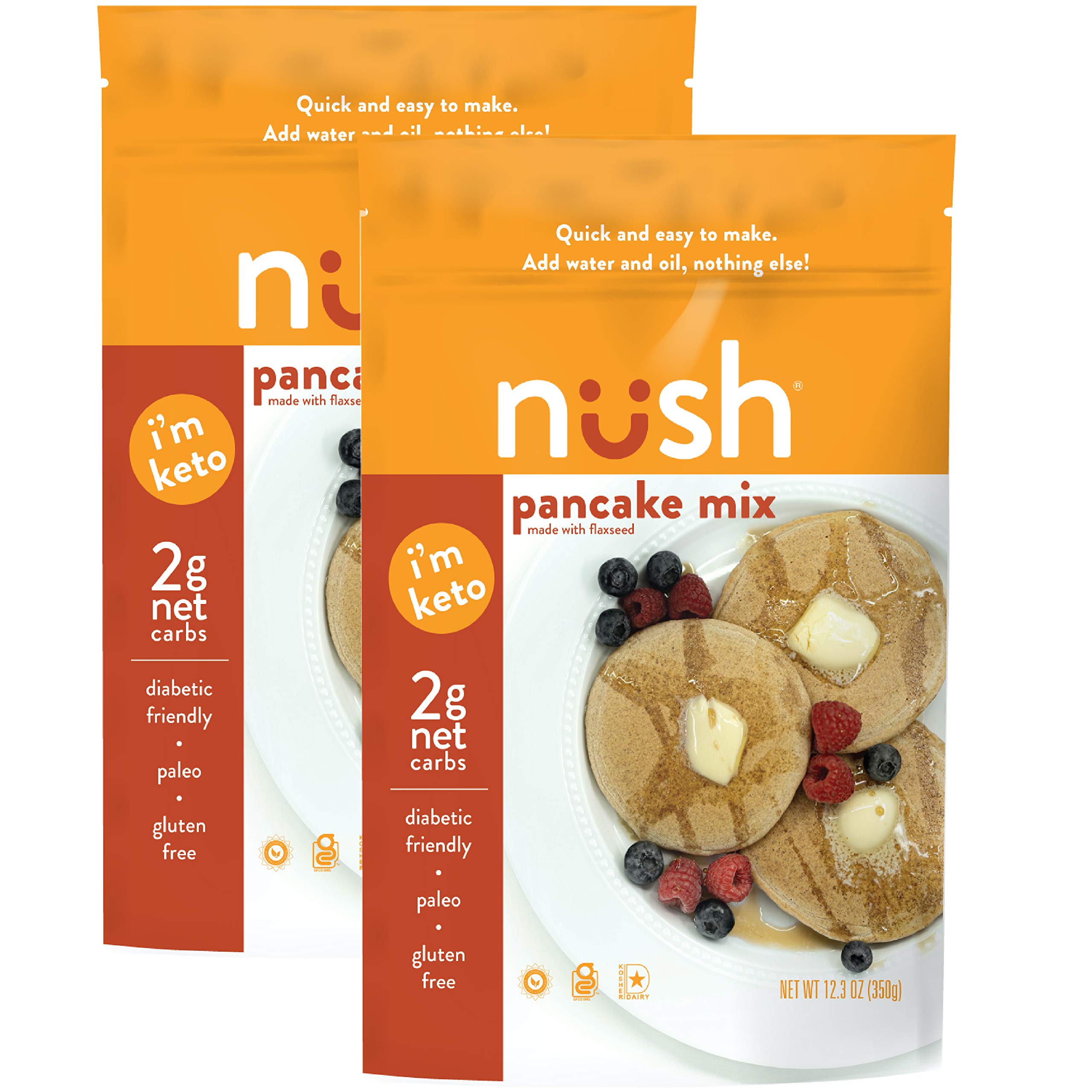 Buy Low Carb Pancake Mix by Nush Foods (2Pack) Original Made