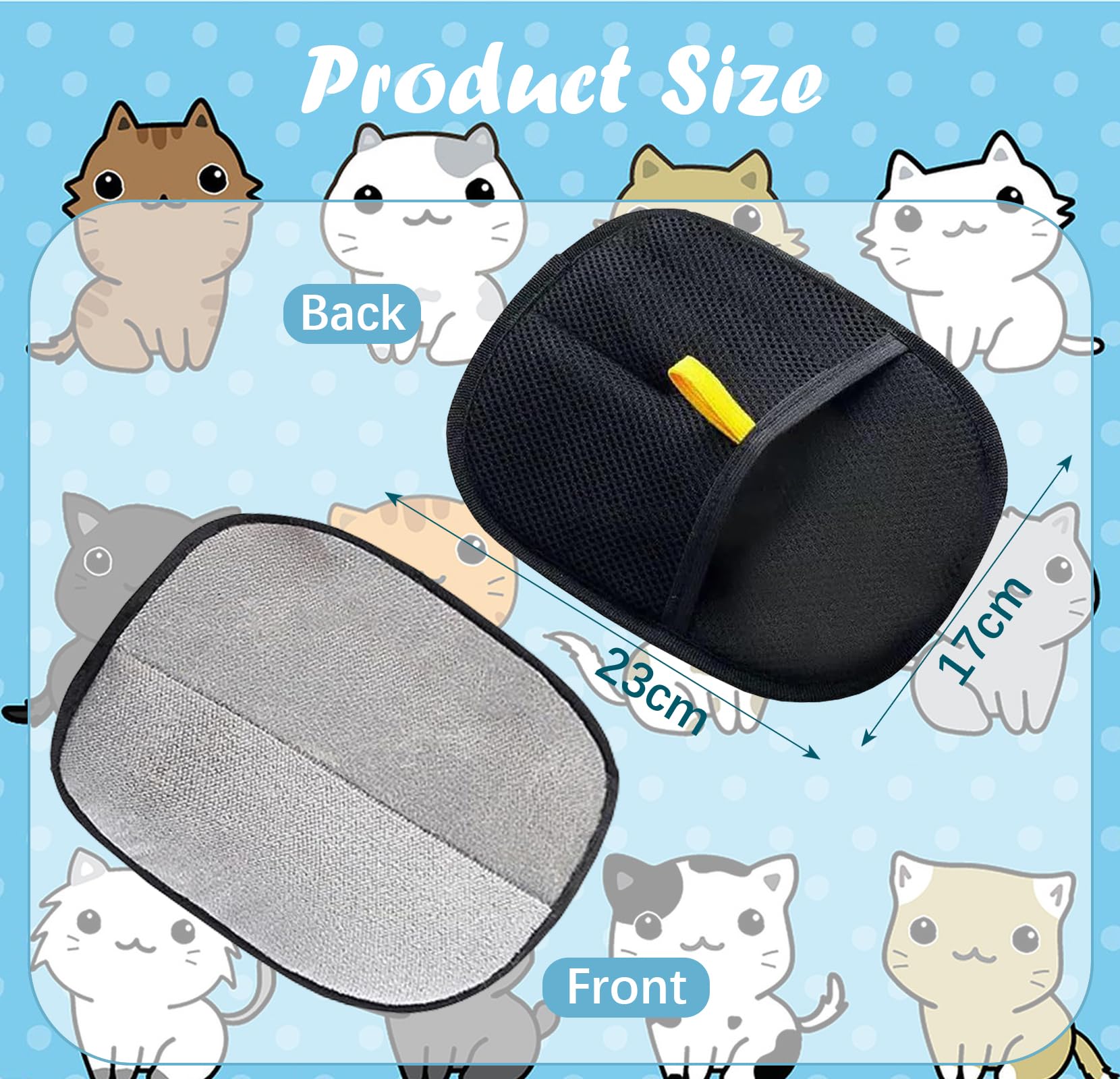 HSYWSH 2PCS Static Removal Gloves Pet Hair Pet Static Hair Removal Gloves,Double Sided Pet Grooming Gloves,Reusable Double Sided Grooming Gloves for Washing Grooming - Image 2