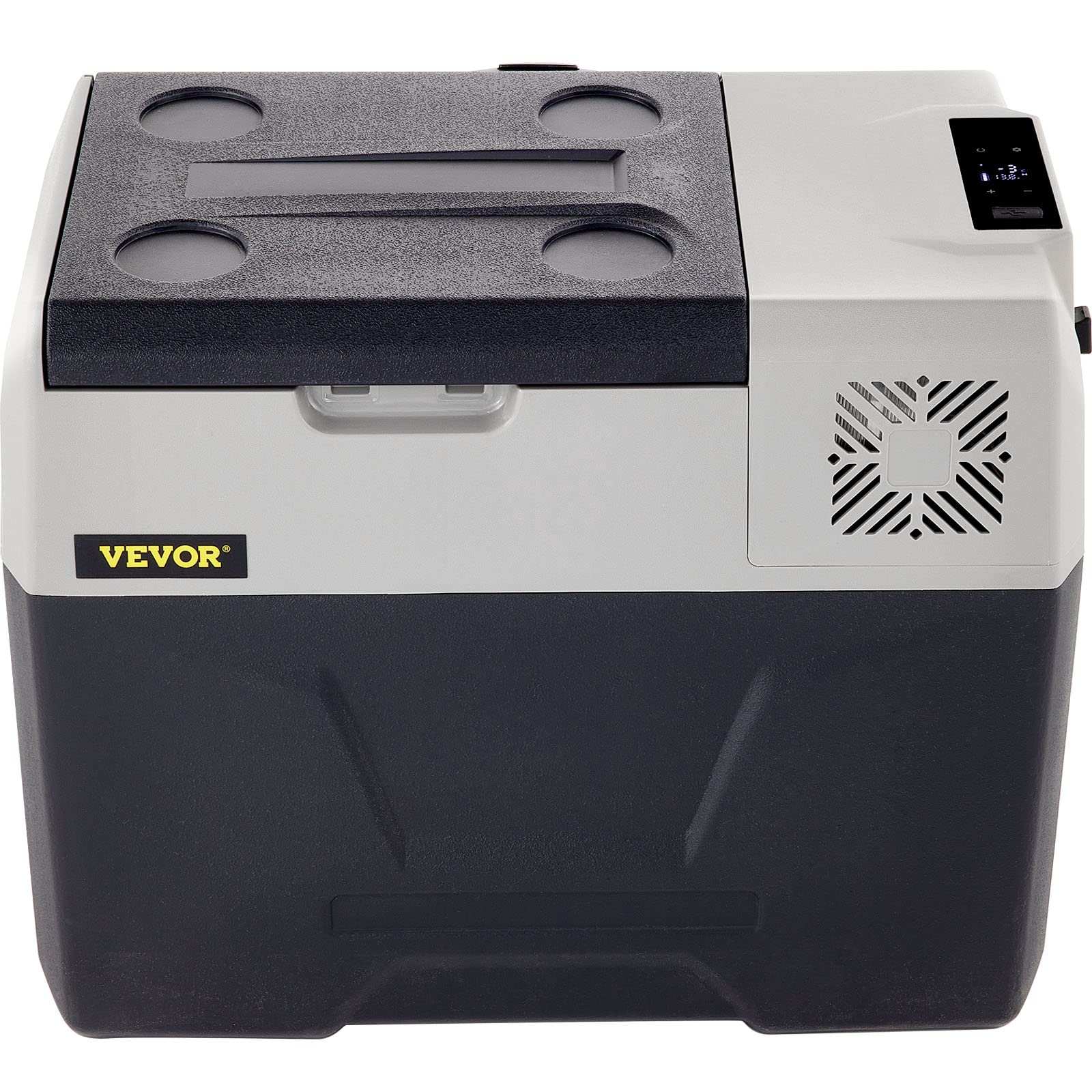 VEVOR Autokühlschrank Kompressor kühlbox Edelstahl Urlaub Isolierbox Mini Kühlschrank Kühlbox Auto und Steckdose (30L)