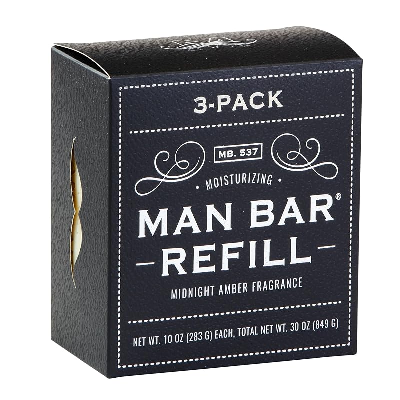 Sabonete em barra Man Bar San Francisco Soap Company – Midnight Amber, pacote com 3 unidades